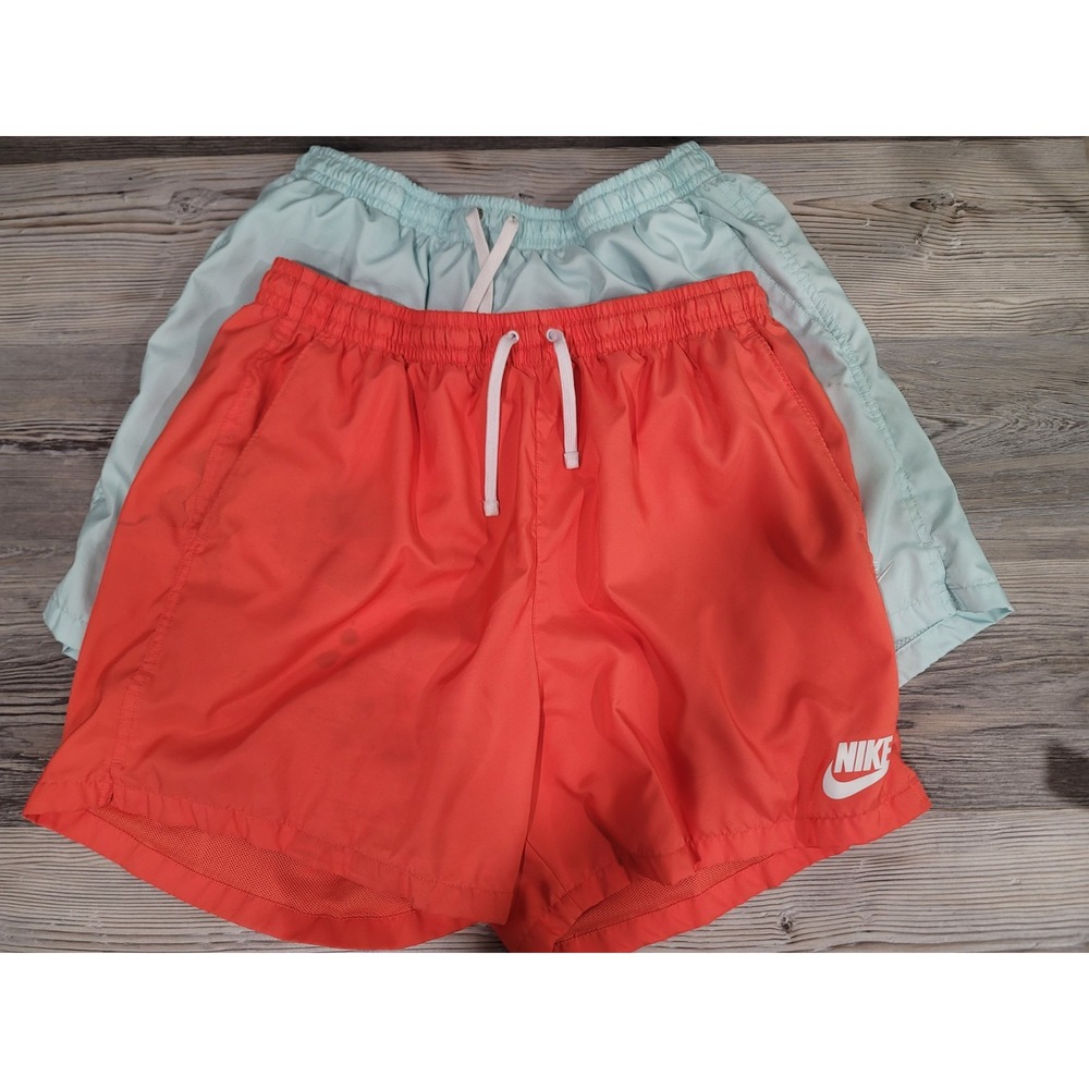 Nike womens shorts lot of 2 XXL teal and orange elastic waist
